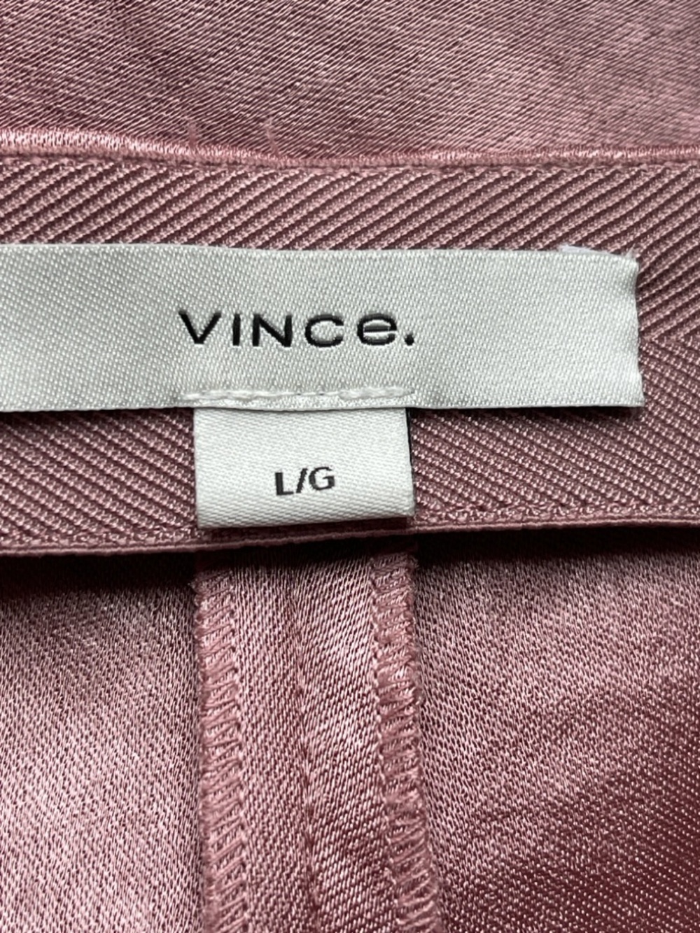 Vince Colette High-Rise Fluid Satin Bias Pant in Rose Jam color EUC Size Large - Picture 9 of 10